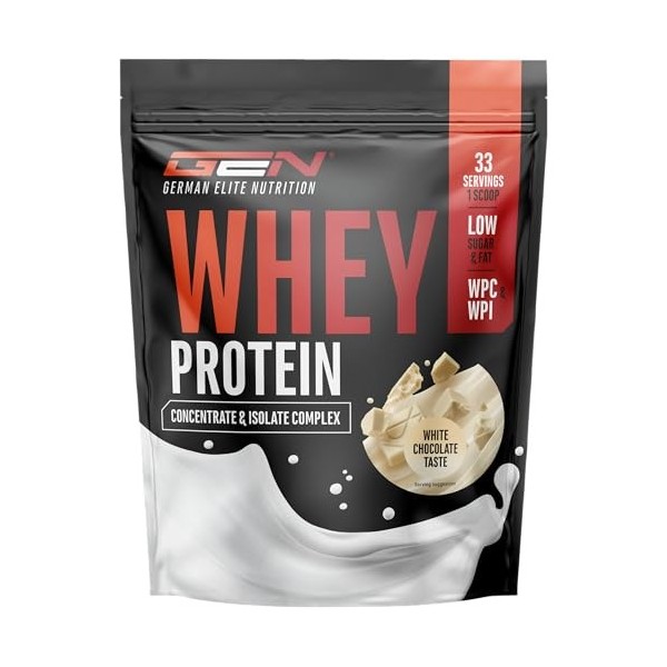 Whey Protein Complex - 1000 g riz au lait - Avec part d’isolat - Protéine instantanée avec BCAA & EAA - German Elite Nutrit