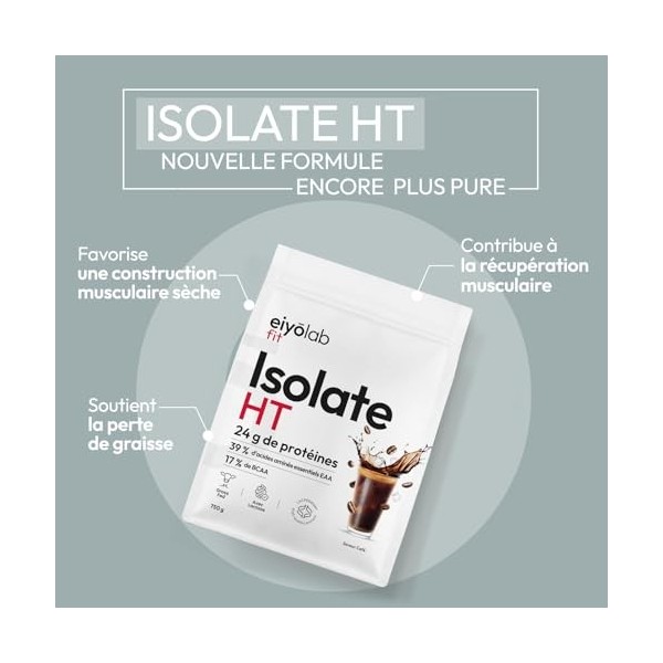 ISOLATE HT | Jusqu’à 90% de Protéines | Isolat de Protéine Breveté Lacprodan® | Riche en BCAA et Glutamine | Musculation Rapi...