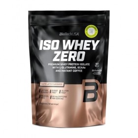 BioTechUSA Iso Whey Zero | Premium Whey Protein Isolate | Grass-Fed | Enzyme-Free | Sugar- and Gluten-free, 454 g, Caffé Latt