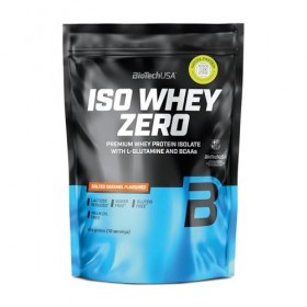 BioTechUSA Iso Whey Zero | Premium Whey Protein Isolate | Grass-Fed | Enzyme-Free | Sugar- and Gluten-free, 454 g, Caramel Sa