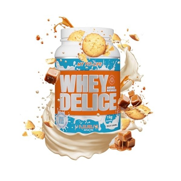 Whey Delice | 100% Whey Protéine labellisée Lacprodan®, jusqu’à 75% de protéine | Construction et Récupération Musculaire | 3