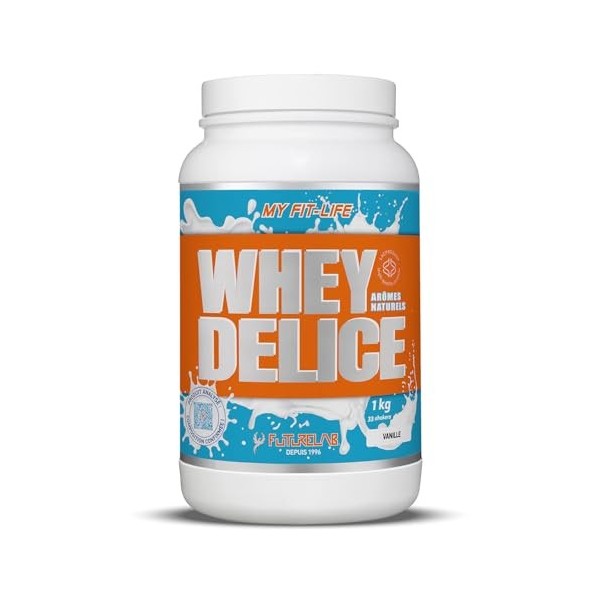 Whey Delice | 100% Whey Protéine labellisée Lacprodan®, jusqu’à 75% de protéine | Construction et Récupération Musculaire | 3