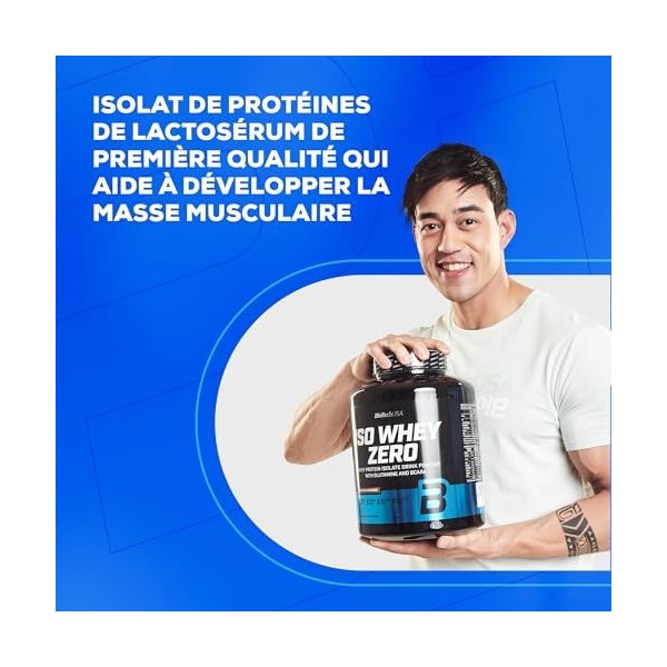 BioTechUSA Iso Whey Zero | Premium Whey Protein Isolate | Grass-Fed | Enzyme-Free | Sugar- and Gluten-free, 454 g, Chocolat B