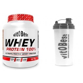 VITOBEST WHEY PROTEIN 100 % Saveur fraise 1 kg + fouet