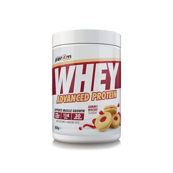 Per4m Whey Protéine Biscuit Fourré à la Confiture 900g – Protéine whey biscuit fourré à la confiture pour le soutien musculai