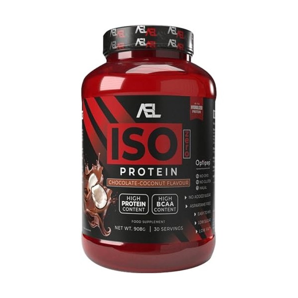 All Sports Labs ISO Zero Protéine Fruits Tropicaux 908g – Isolat & Hydrolysat de Whey – 88% Protéines – Faible en Sucres – Id