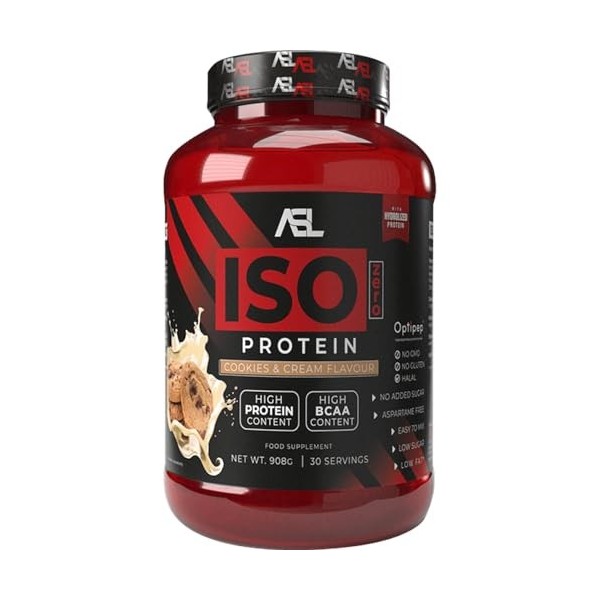All Sports Labs ISO Zero Protéine Fruits Tropicaux 908g – Isolat & Hydrolysat de Whey – 88% Protéines – Faible en Sucres – Id