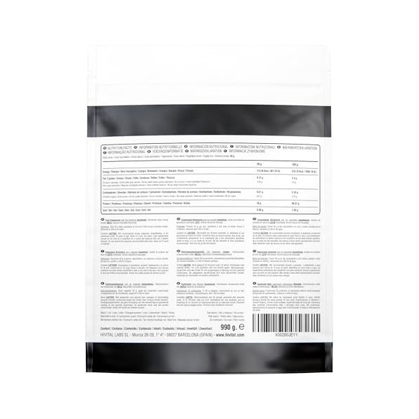 Isolat de Protéines de Lactosérum 990 g pour 1 mois de traitement. 26 g par jour dIsolat de Protéine Whey 100% pur et 100% N