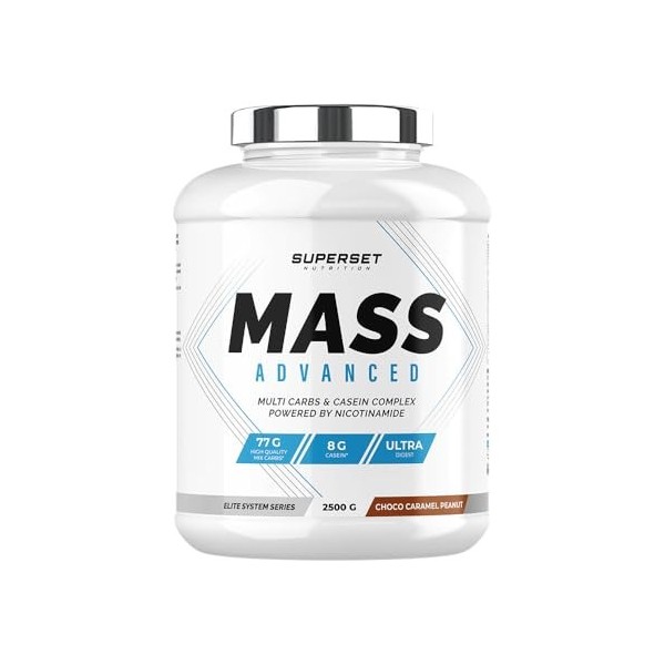 Superset Nutrition | Mass Advanced 2,5kg | Gainers | Top gainer pour une prise de masse rapide ! - Chocolate Caramel Peanut P...