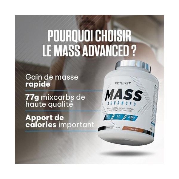 Superset Nutrition | Mass Advanced 2,5kg | Gainers | Top gainer pour une prise de masse rapide ! - Chocolate Caramel Peanut P...