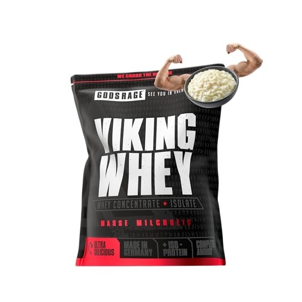 GODSRAGE® Poudre de protéines de lactosérum - 23 g de protéines fortes par portion pour le développement musculaire et la for