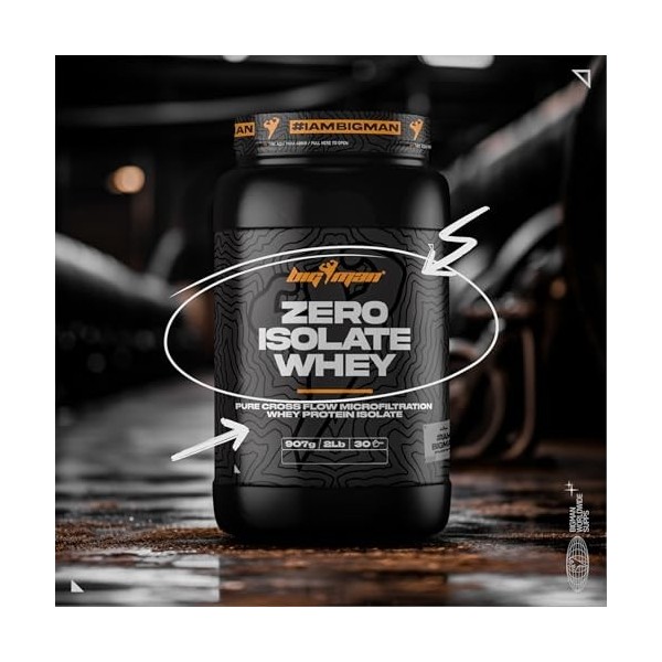 BIGMAN | PROTÉINE ZERO 910 gr CHOCOLATE 2 lb | PROTÉINE ISOLATE | PROTÉINE ASSILÉE | PROTÉINE DASSIMILATION RAPIDE AVEC LA