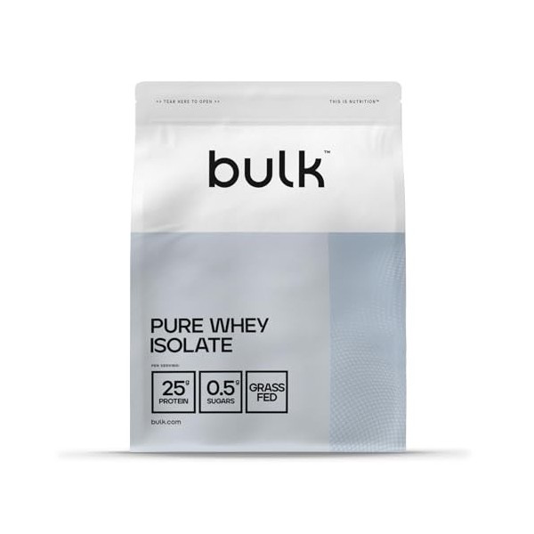 Bulk LIsolat De Whey en Poudre, Protéine, Chocolat Blanc, 1 kg