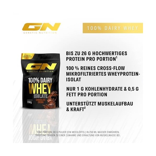 GN Laboratories 100% Dairy Isolate Microfiltered Whey Protein Isolate Protein Protein Shake protéiné Shake protéiné Bodybuild...