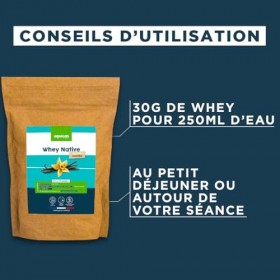 Whey Native concentrée - Vanille - 810 g - Efficacité maximale - Fabriquée en France - AqeeLab Nutrition : la marque Français...