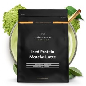 Protein Works - Iced Protein Matcha Latte, Thé Vert Matcha Premium, 26mg Caféine, Riche en Protéines, Sans Sucres Ajoutés, So