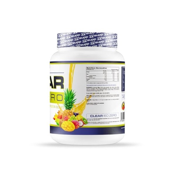 MM Supplements - Clear Iso Zero - 800 g - Saveur multifruits - Augmente la masse musculaire - Isolat de protéine de lactoséru