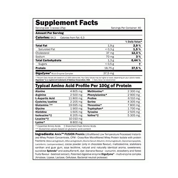 AMI X WHEY PURE FUSION 1 kg - Vanille