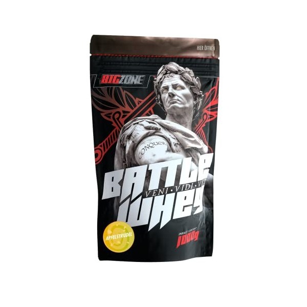 Big Zone BATTLE WHEY | Whey Protein Concentré Protéines | Qualité délicieuse fabriquée en Allemagne | 1000 g 1 kg de poudre 