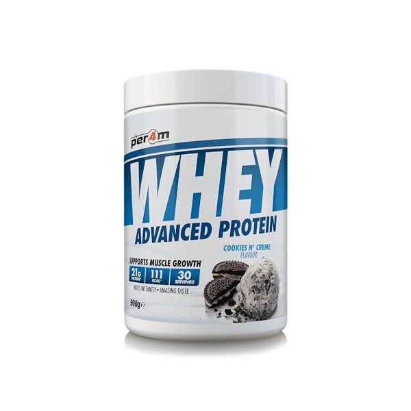 Per4m Whey Protéine Cookies & Crème 900g – Protéine whey cookies & crème pour le soutien musculaire