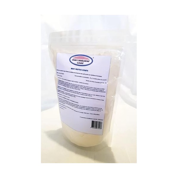 BODYBUILDING LABS Whey Protein Isolate sans arôme 800 g | 87% de protéines, contient du calcium, magnésium, phosphore, potass