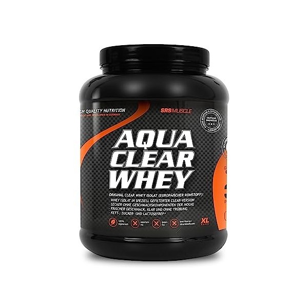 SRS Muscle - Aqua Clear Whey | délicieuse boisson protéinée de lactosérum transparente | super rafraîchissante, moins sucrée 