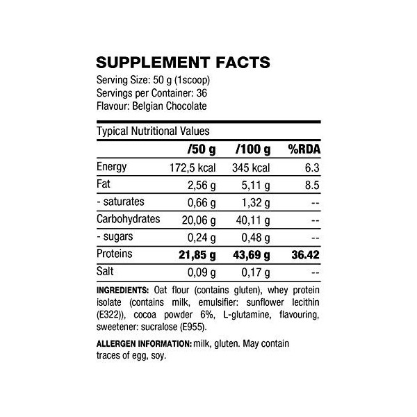 Metapure Whey Protéine Isolate Gainer, Chocolat Belge, 1815 g