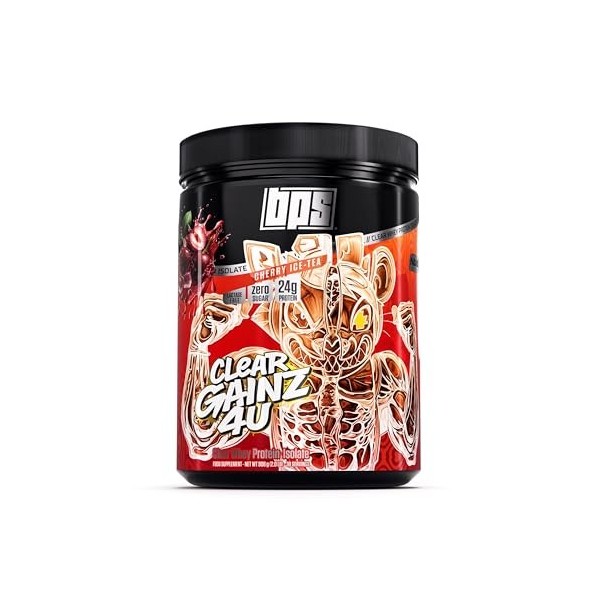 BPS PHARMA ClearGainz4U - Clear Whey Protein Isolat sans sucre - Pour le renforcement musculaire, le régime alimentaire et la