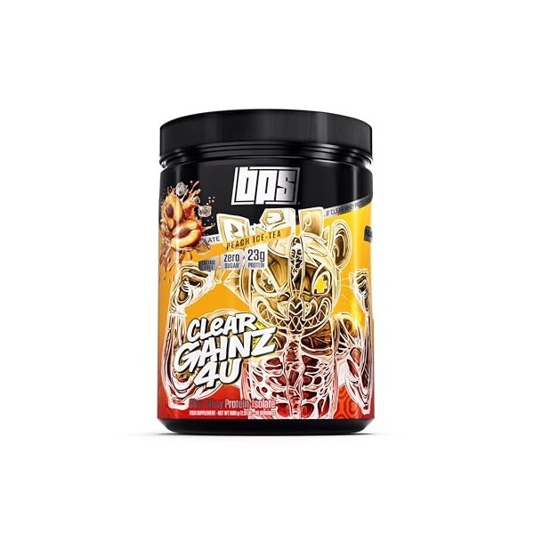 BPS PHARMA ClearGainz4U - Clear Whey Protein Isolat sans sucre - Pour le renforcement musculaire, le régime alimentaire et la