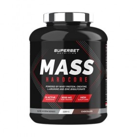 Superset Nutrition | Mass Hardcore 2,25kg | Gainers | Formule choc : glucide complexe + whey + créatine - Chocolat