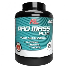 ASL PRO MASS Fraise - Gainer Prise de Masse & Muscle Sec - Protéines & Glucides Complexes - Créatine, Taurine & Glutamine - D