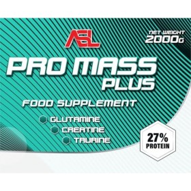 ASL PRO MASS Fraise - Gainer Prise de Masse & Muscle Sec - Protéines & Glucides Complexes - Créatine, Taurine & Glutamine - D