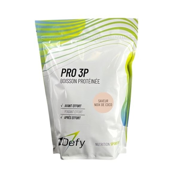 1Defy - PRO 3P - Whey et collagène - Protéines en poudre - Noix de coco - 750g