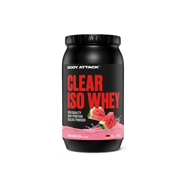 Body Attack Nutrition | Clear Iso Whey 900g | Clear whey | Rafraîchissante et ultra protéinée - Pastèque Protéines whey