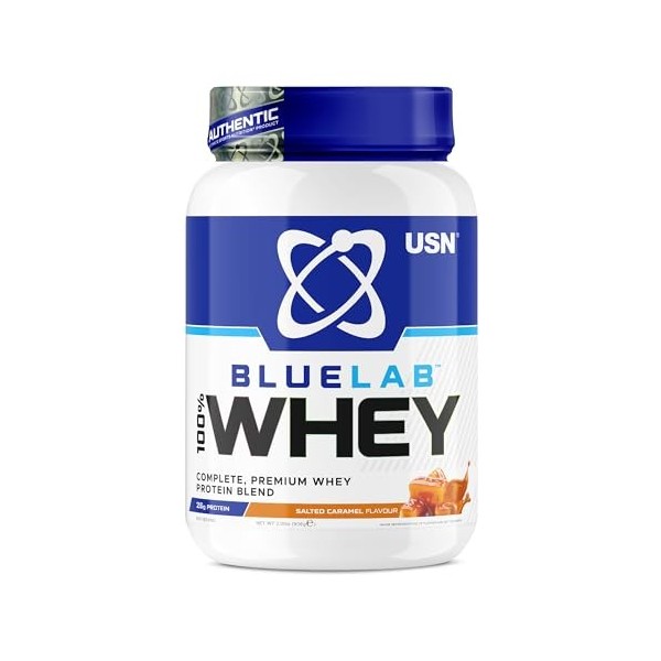 Usn | Blue Lab 100% Whey 908g | Whey protéine | Protéines de haute qualité - Caramel Salé Protéines whey