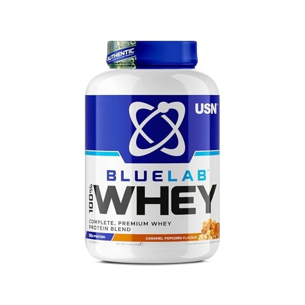 Usn | Blue Lab 100% Whey 908g | Whey protéine | Protéines de haute qualité - Caramel Salé Protéines whey