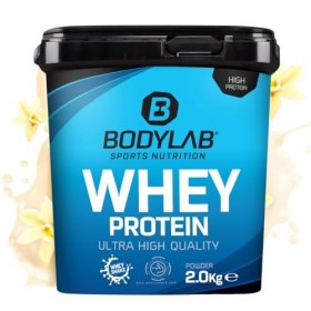 Bodylab24 Whey Protein Powder Vanille bourbon 2kg, pour des muscles plus forts, protéine de lactosérum peut favoriser la cons