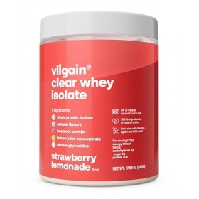 Vilgain Clear Whey Isolate | Saveur de protéines fraîches et fruitées, sucrées avec de la stévia | Plus de 85% de protéines |
