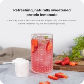 Vilgain Clear Whey Isolate | Saveur de protéines fraîches et fruitées, sucrées avec de la stévia | Plus de 85% de protéines |