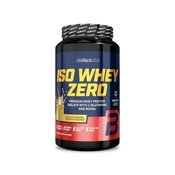 BioTechUSA Iso Whey Zero | Premium Whey Protein Isolate | Grass-Fed | Enzyme-Free | Sugar- and Gluten-free, 908 g, Caramel Ca