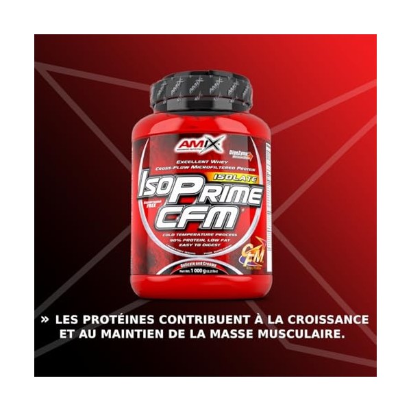 AMIX IsoPrime CFM - Isolat de Protéine de Lactosérum pour la Récupération Musculaire et Laugmentation de la Masse - Faible t ...