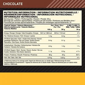 Optimum Nutrition Gold Standard 100% Whey Isolate Protéines de lactosérum en Poudre avec BCAA Goût Chocolat 930g 31 portions 