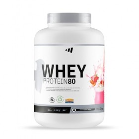 MM Supplements Whey Protein 80-2 kg - Rêve de fraise - Protéine de lactosérum - Protéine de blé - Avec lacprodan dArla et pr