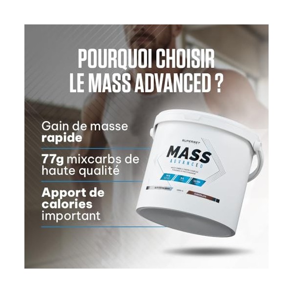 Superset Nutrition | Mass Advanced 4kg | Gainers | Gainer grand format pour encore plus de masse ! - Vanille Crémeuse