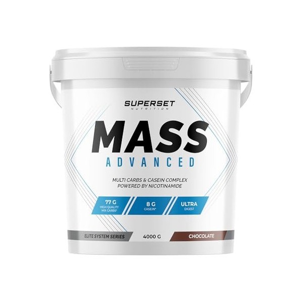 Superset Nutrition | Mass Advanced 4kg | Gainers | Gainer grand format pour encore plus de masse ! - Vanille Crémeuse