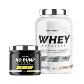 Superset Nutrition | Programme Fitness Energie - 100% Whey Proteine Advanced 900g Cookies - No Pump Xtreme Pina Colada | Boos