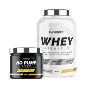 Superset Nutrition | Programme Fitness Energie - 100% Whey Proteine Advanced 900g Banana Split - No Pump Xtreme Long Island I