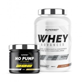 Superset Nutrition | Programme Fitness Energie - 100% Whey Proteine Advanced 900g Choco-nut - No Pump Xtreme Pina Colada | Bo