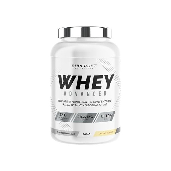 Superset Nutrition | Programme Fitness Energie - 100% Whey Proteine Advanced 900g Vanille Crémeuse - No Pump Xtreme Long Isla