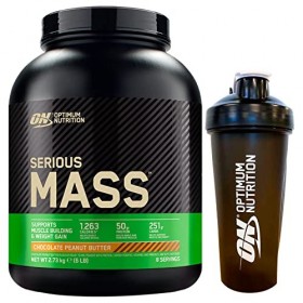 Optimum Nutrition Serious Mass Gainer Protéines de Lactosérum en Poudre pour la Masse Musculaire avec Créatine Glutamine et V